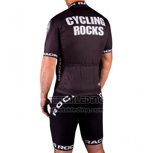 2016 Fietskleding Rock Racing Bruin en Wit Korte Mouwen en Koersbroek